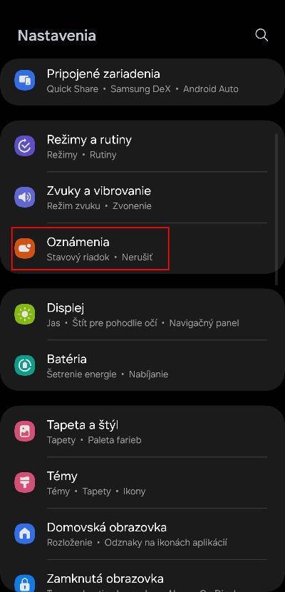 Navod Samsung usporiadanie upozorneni chronologicky_1