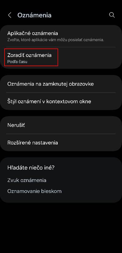 Navod Samsung usporiadanie upozorneni chronologicky_2