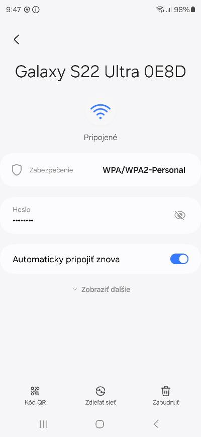 Typ zabezpecenia Wi-Fi siete Android_nastavenia wi-fi siete