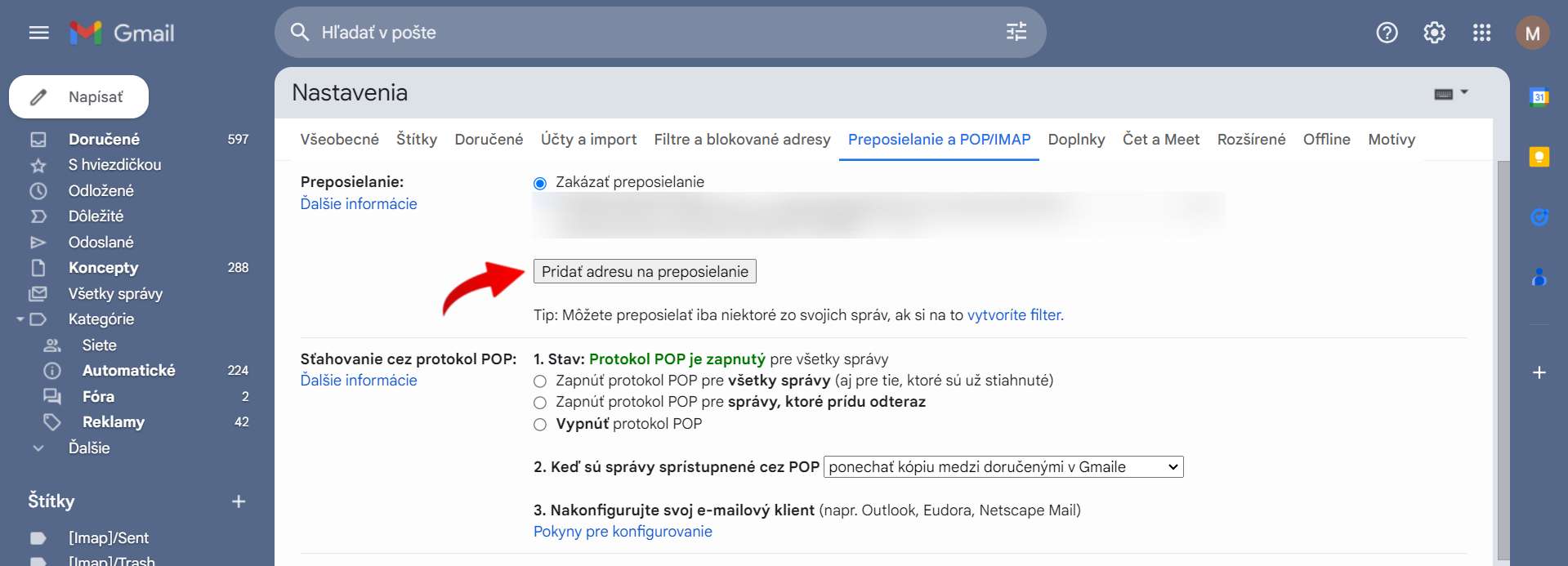 ako preposielam v gmaile spravy na iny email navod_2