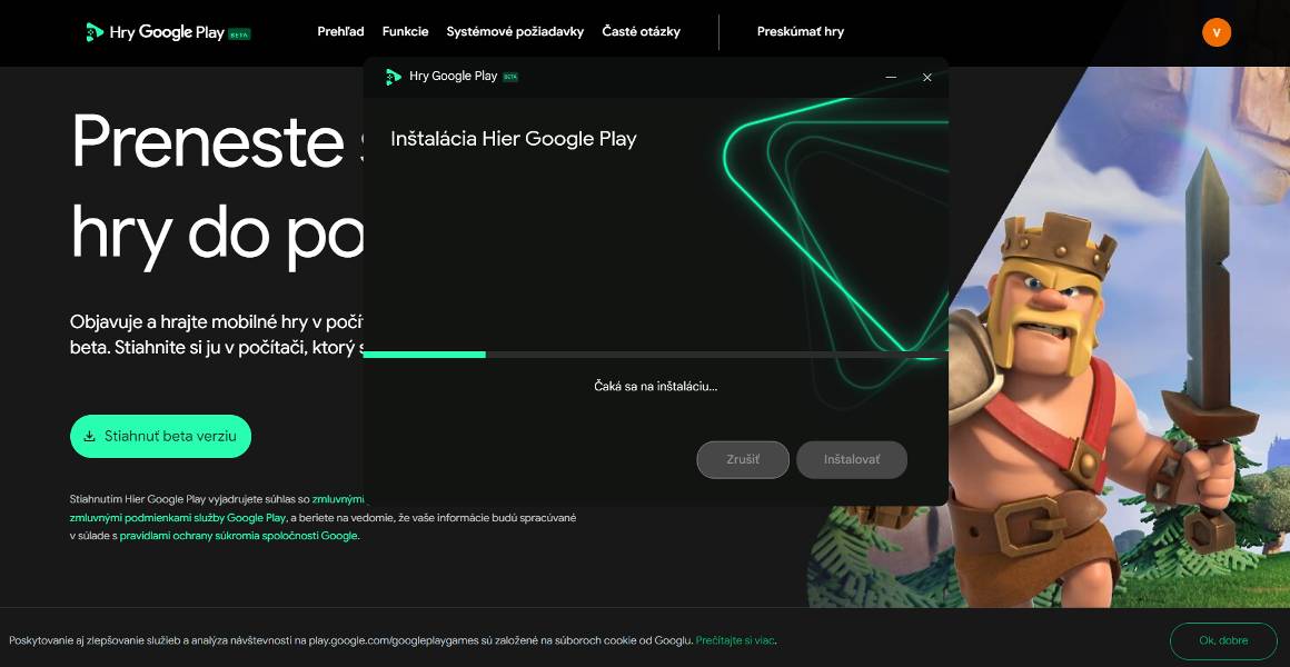 Android aplikacie pre Windows Google Play instalacia