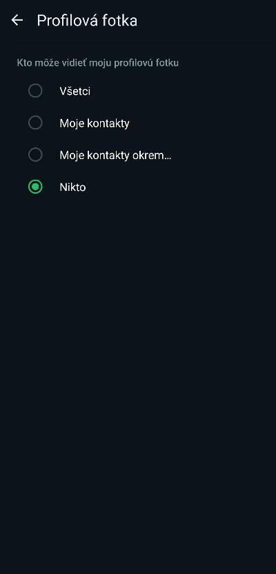 WhatsApp obmedzenie viditelnosti fotografie