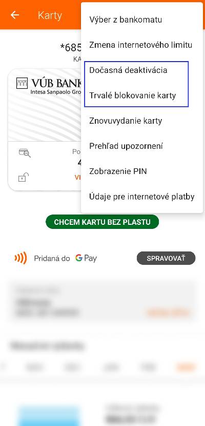 docasne zablokovanie bankovej karty