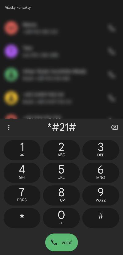 presmerovanie hovorov a SMS USSD kod