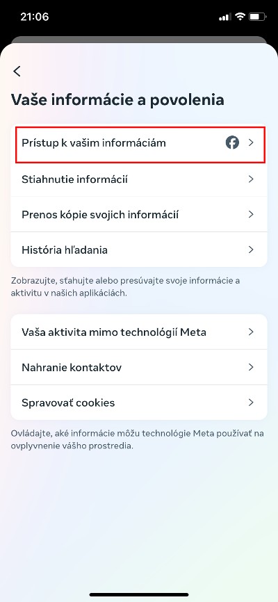 prístup k vašim informáciám