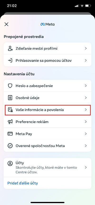 vaše informácie
