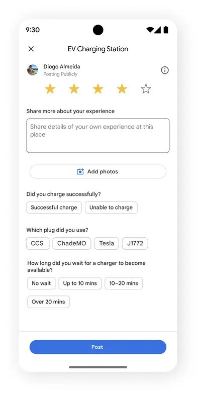 Google Mapy recenzie nabijacich stanic