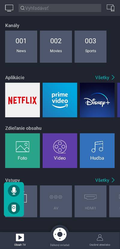 RemoteNow ovladac od televizora v mobile