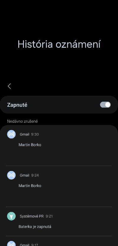 Samsung Historia upozorneni