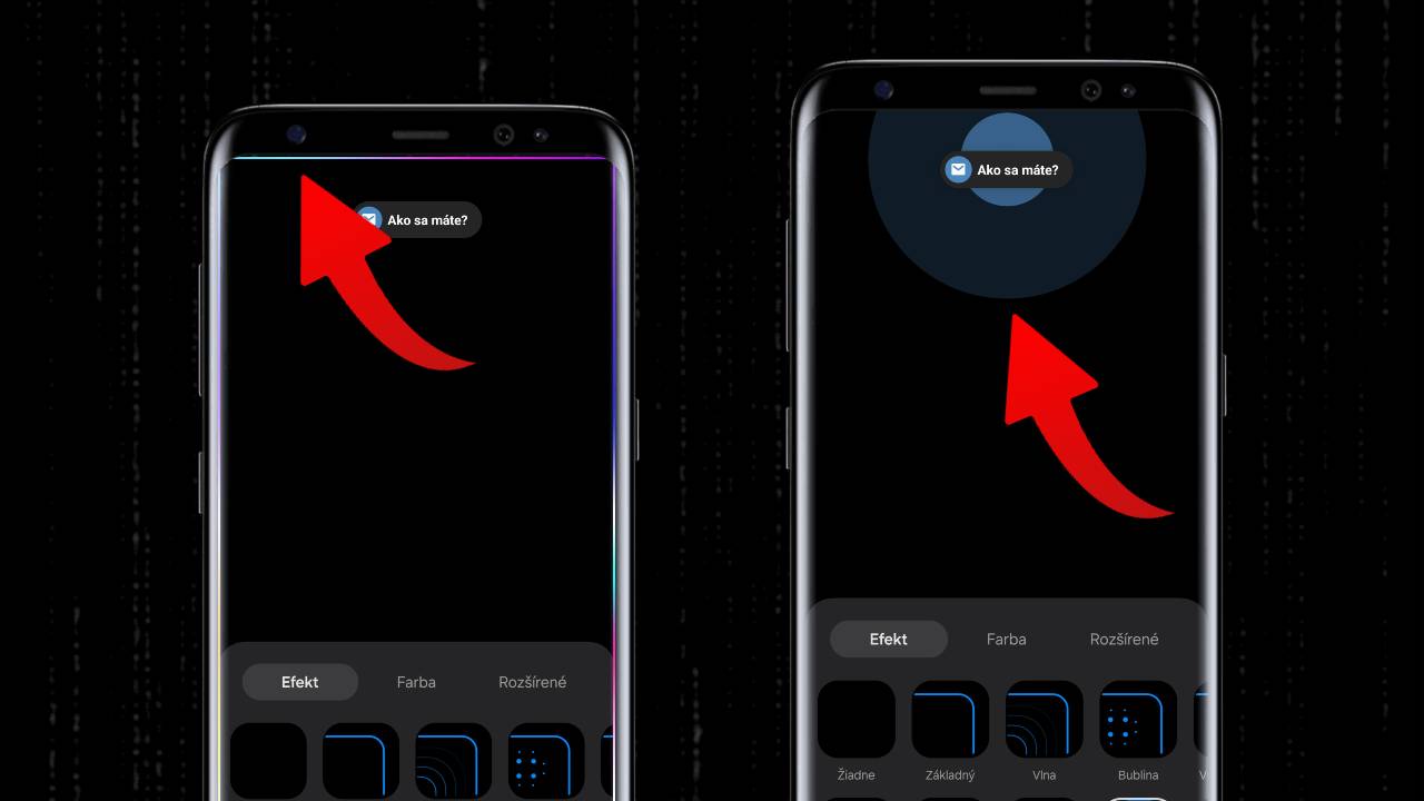 Samsung efekty na upozornenia