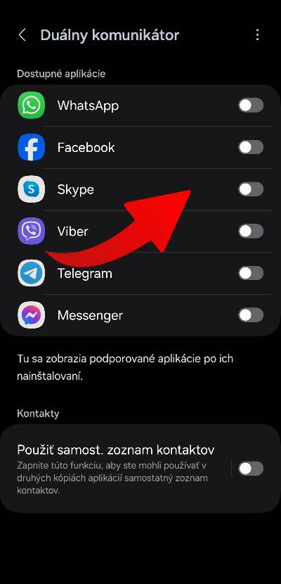 ako pridat dalsi ucet messengeru whatsapu do samsung samrtfonu navod_3