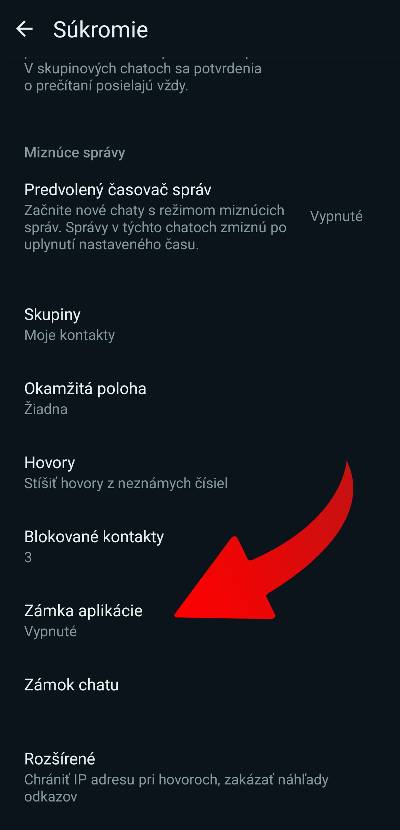 ako zapnut zamok aplikacie WhatsApp navod_2
