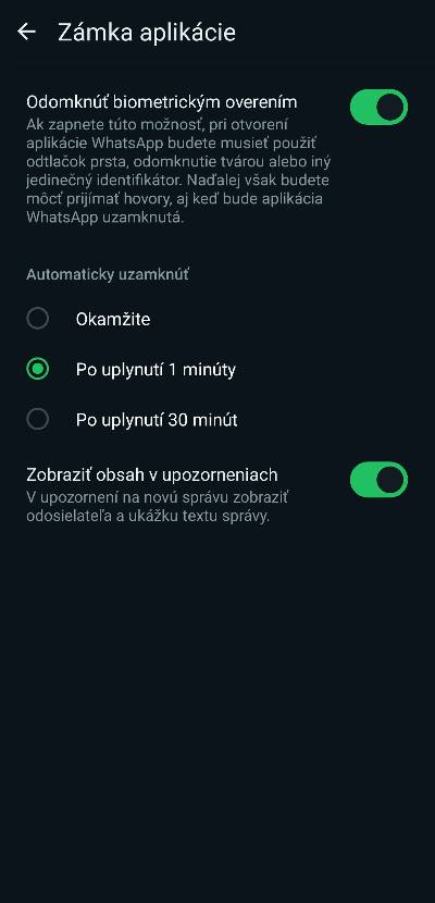 ako zapnut zamok aplikacie WhatsApp navod_4