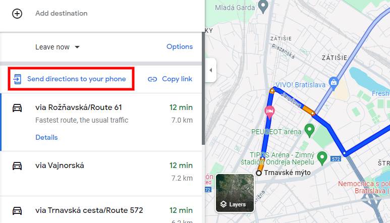 send directions