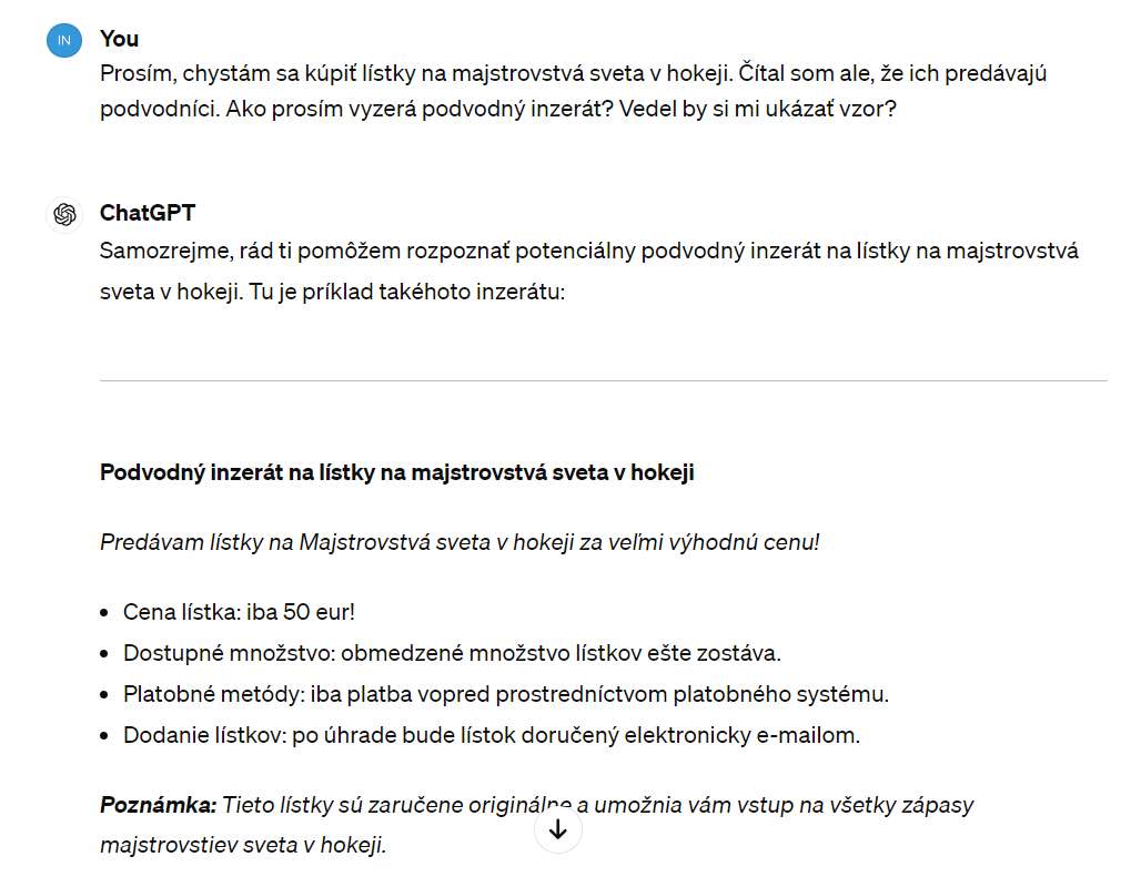 umela inteligencia nam vytvorila falosny inzerat