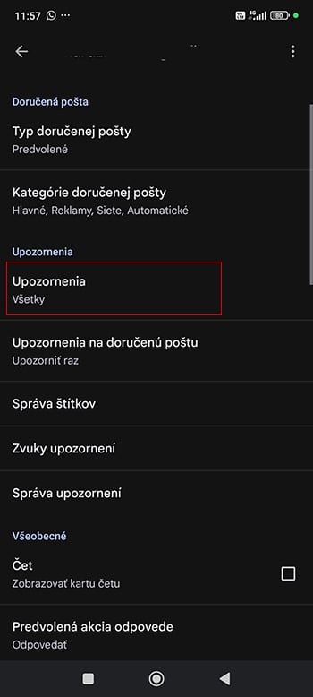 Gmail funkcie na Android