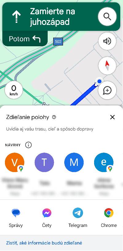 Google Mapy zdielanie priebehu trasy_3
