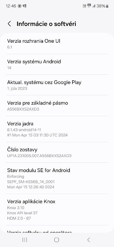 Recenzia Samsung Galaxy A55 5G verzia softveru