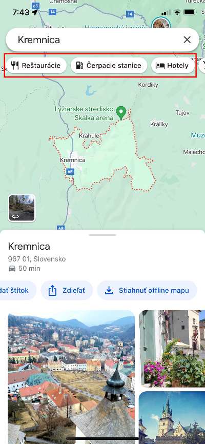 atrakcie v okolí google mapy