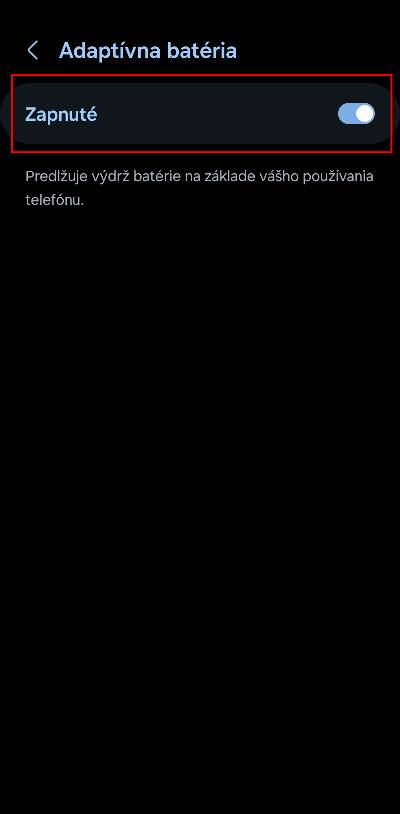 funkcia adaptivnej baterie_android