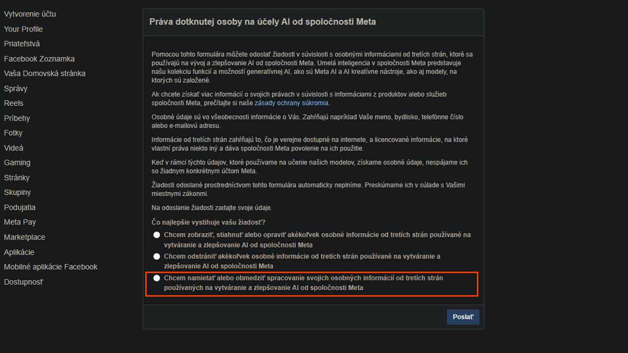 Facebook použije vaše príspevky na trénovanie AI
