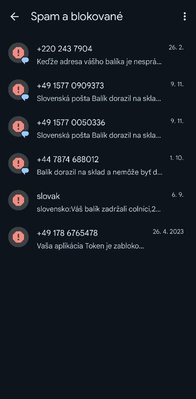 podvodne SMS spravy