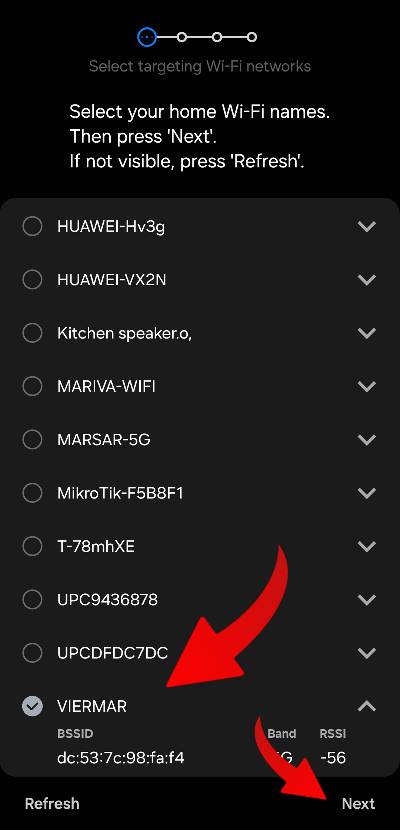 tajne Wi-Fi menu v samsung smartfone_kontrola kvality Wi-Fi