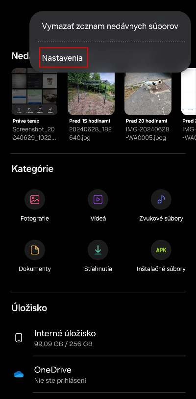Ako aktivovat skryte menu v aplikacii moje subory v Samsung smartfone navod_1