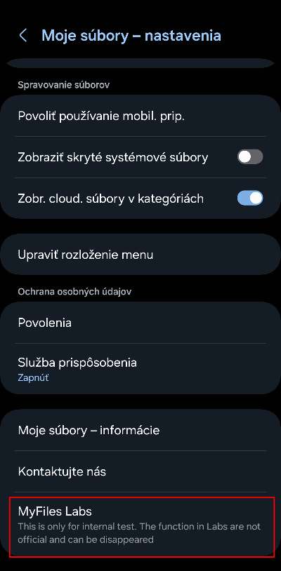 Ako aktivovat skryte menu v aplikacii moje subory v Samsung smartfone navod_4
