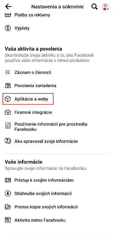 Facebook a prepojene strany a sluzby s vasim facebook uctom_2