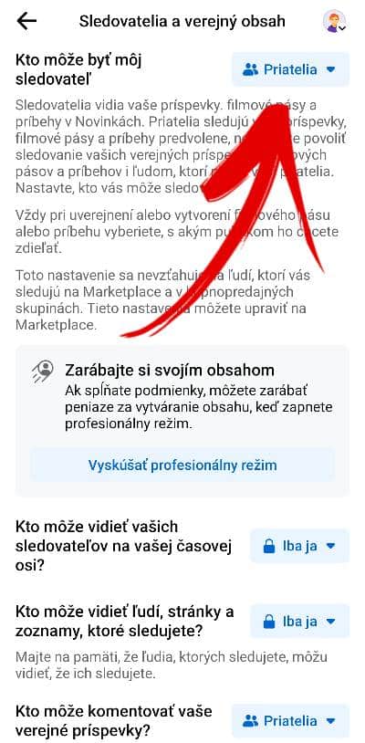 Facebook ako obmedzit kto ma moze sledovat_2