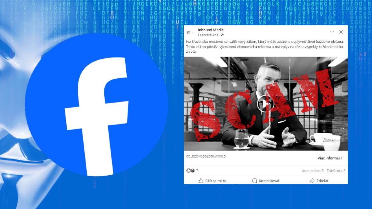 Facebook scam s radami politikou a investiciami