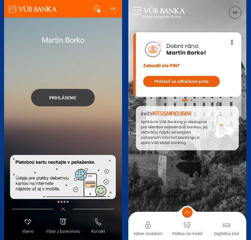 VUB banka porovnanie starej a novej aplikacie_prihlasovacie okno_1.jpg