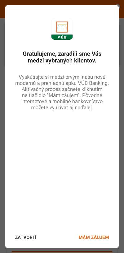 VUB nova mobilna aplikacia_upozornenie_1