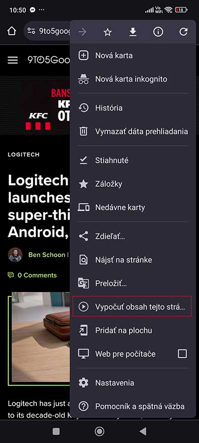 Ako si v Chrome vypočuť články? 