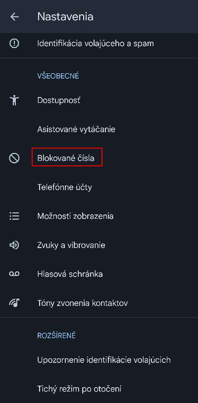 ako blokovat hovory zo skryteho cisla navod_2