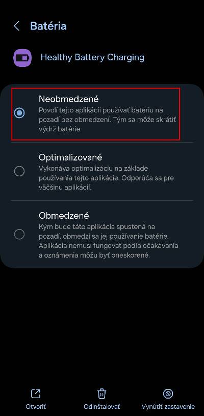 ako vypnut obmedzenia baterie android_1