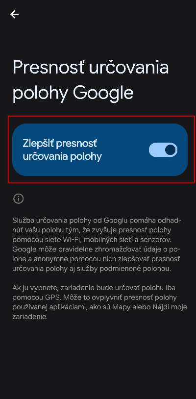 ako zlepsit urcovanie polohy android
