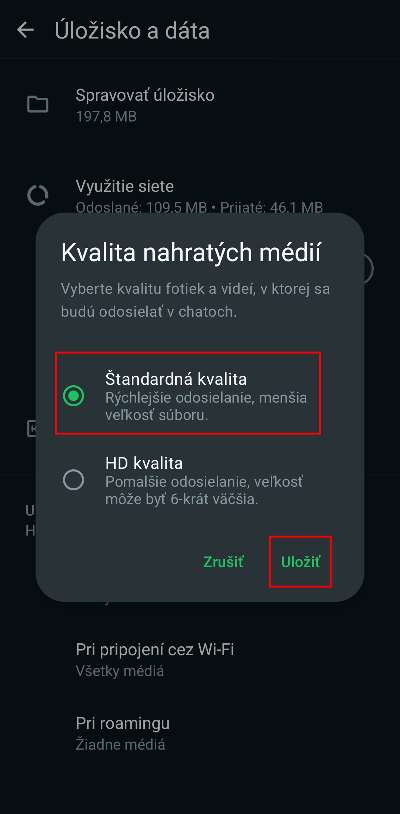 ako znizit kvalitu odoslanych fotografii cez WhatsApp