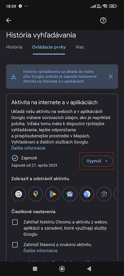 História vyhľadávania sa neukladá len do prehliadača, ale aj tu