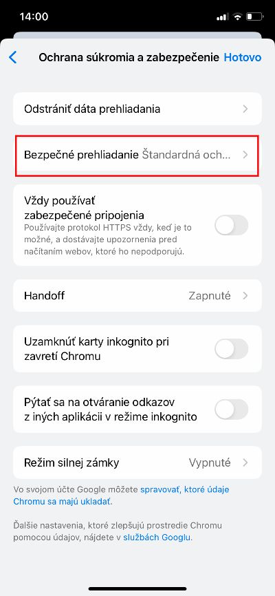 bezpečné prehliadanie