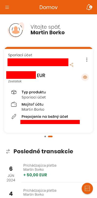 detial sporiaci ucet VUB banka
