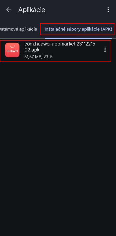 instalacne subory v android smartfone