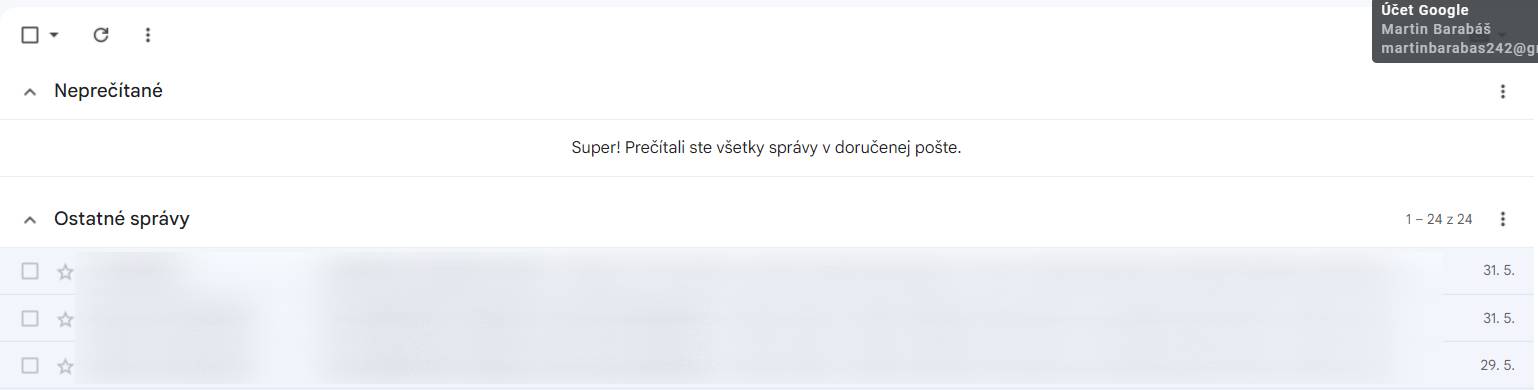 neprecitane e-maily gmail_ako sa zobrazia