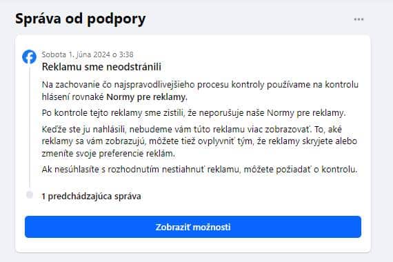 odpoved podpory facebooku na podvodne reklamy