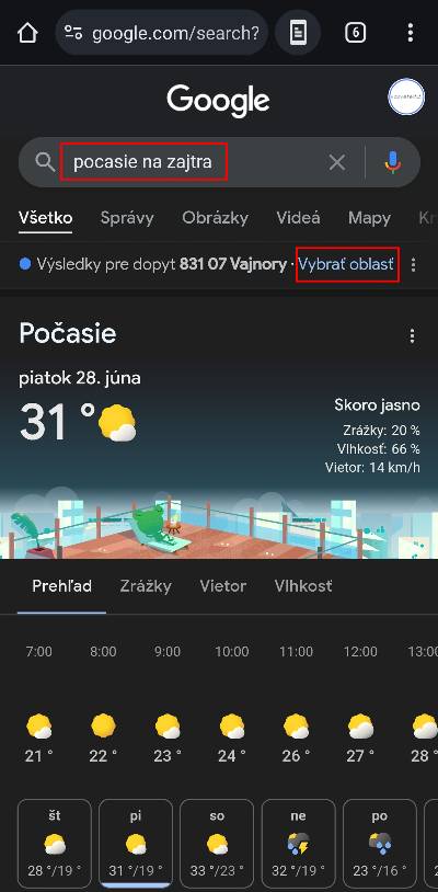 pocasie zajtra ako pridat na plochu obrazovky navod_1