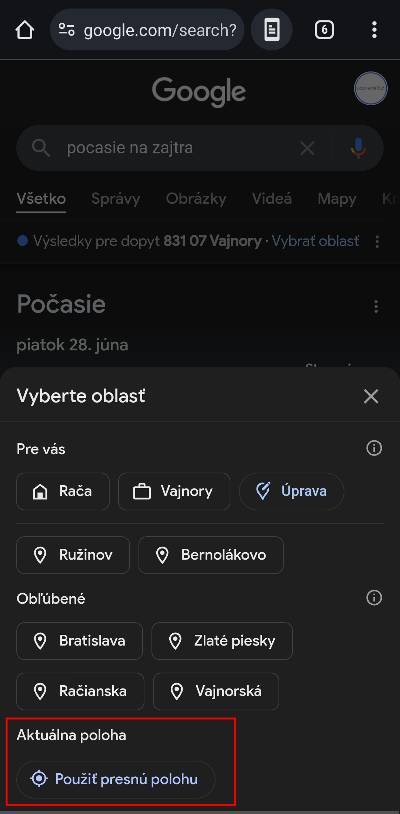pocasie zajtra ako pridat na plochu obrazovky navod_2