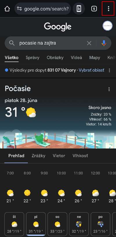 pocasie zajtra ako pridat na plochu obrazovky navod_3