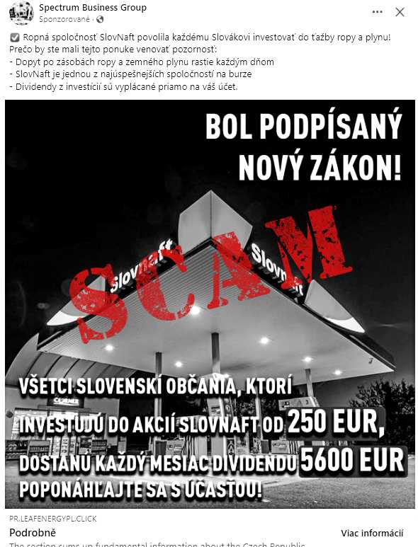 podvodny prispevok na Facebooku scam_2