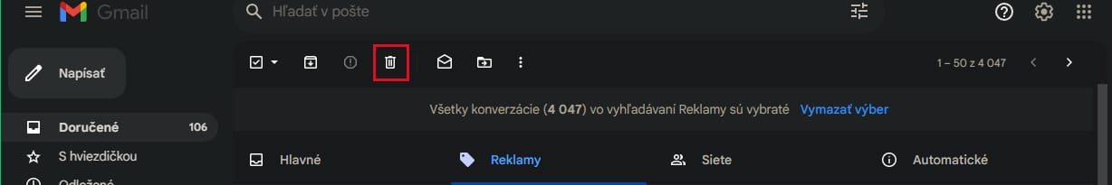 Takto masovo vymažete všetky maily v Gmaili 